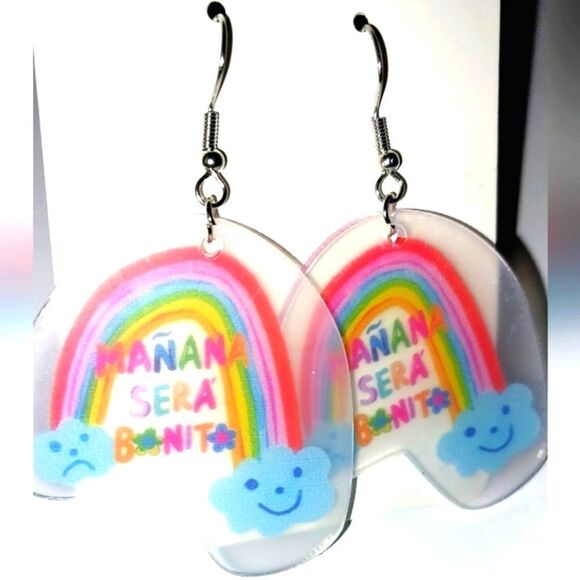 Colorful fun rainbow earrings - Picture 3 of 8